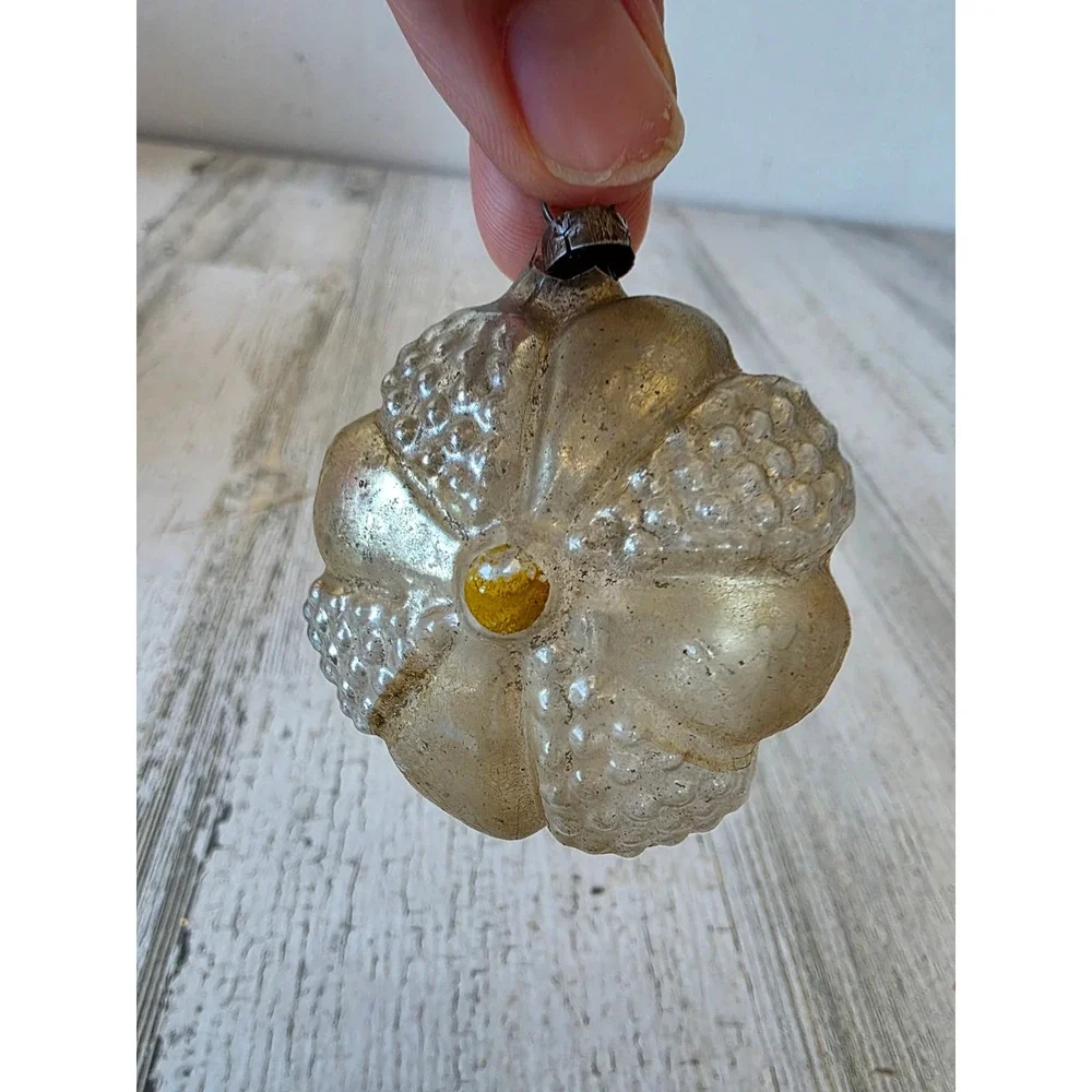 Antique AS IS Daisy mercury glass ornament Xmas tree